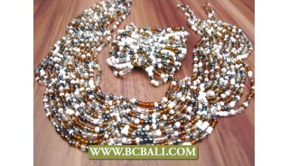 Multi Strand Beaded Necklaces Sets Bracelets